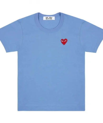 PLAY BASIC COLOURED T-SHIRT RED EMBLEM (BLUE)
