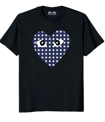 Comme Des Garcons Blue Heart Shirt