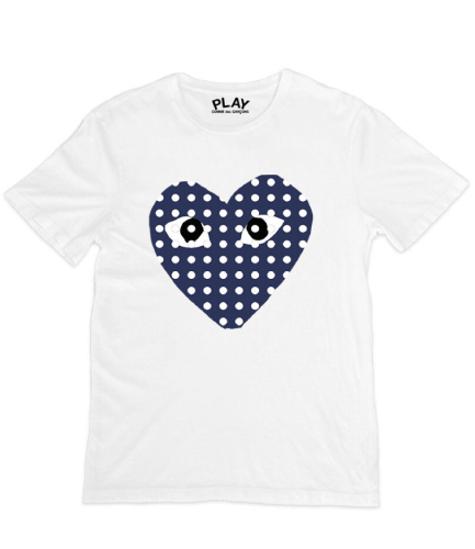 Comme Des Garcons Blue Heart Shirt