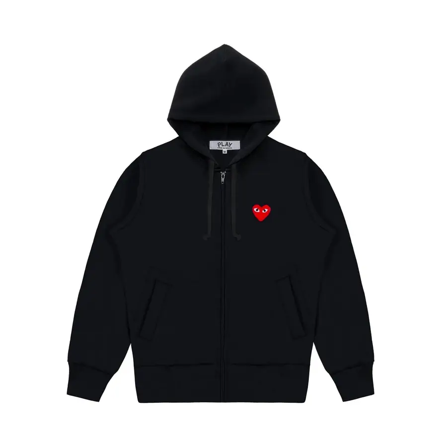 CDG Hoodie Zip Up Single Heart – Black CDG Hoodie Zip Up Single Heart – Black