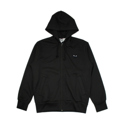 CDG Hoodie Zip-Up With Large Heart – Black