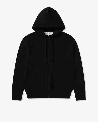 CDG Play Black Heart Zip Hooded Black
