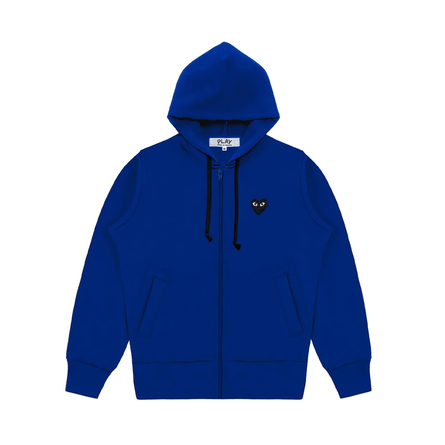 Blue CDG Hoodie Zip up With Large Heart Blue CDG Hoodie Zip up With Large Heart
